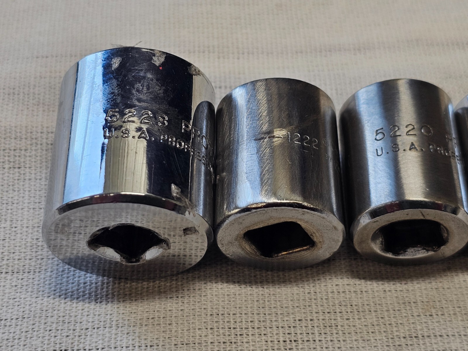 7 Proto Professional Sae Socket Set 3/8″ Drive 7/8 11/16 5/8 9/16 7/16 5/16″ USA