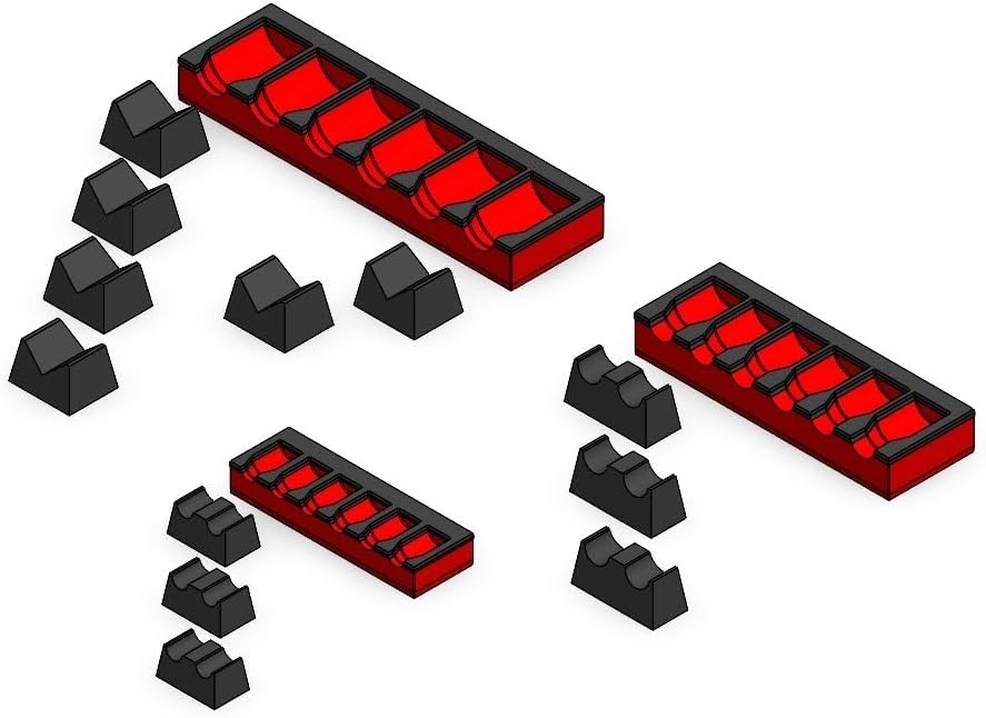 MagAttach Socket Extension Organizers 3 Piece Set, Red/Black