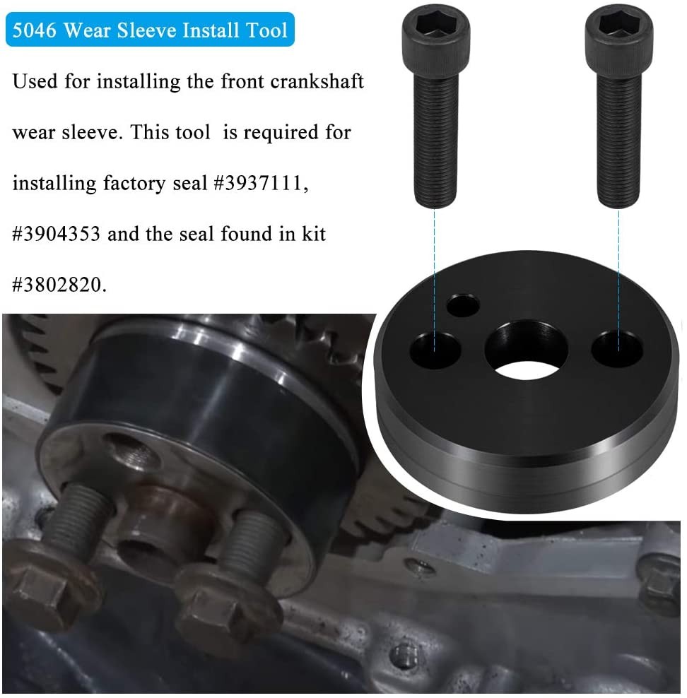 Front Crankshaft Seal & Wear Sleeve Install Tool Set for Cummins 3.9L 5.9L 6.7L