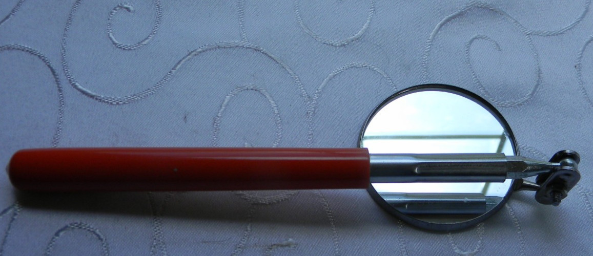 BLUE-POINT ORANGE VINYL GRIP 2-1/4″ ROUND TELESCOPING 14″ SHAFT MIRROR #GA295
