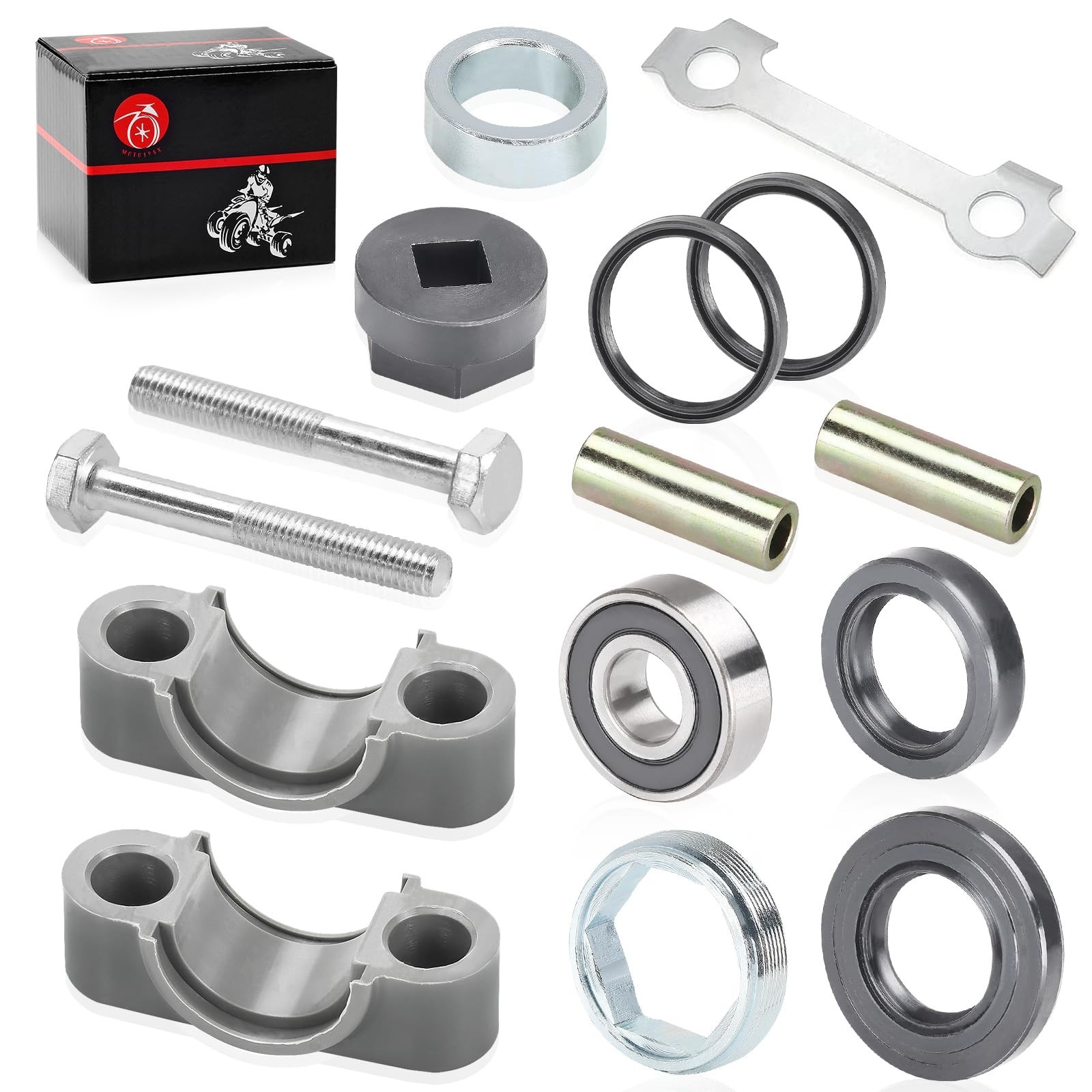 Steering Stem Bushing Bolt Bearing Seal Holder Nut & Removal Tool Kit for ATVs 3