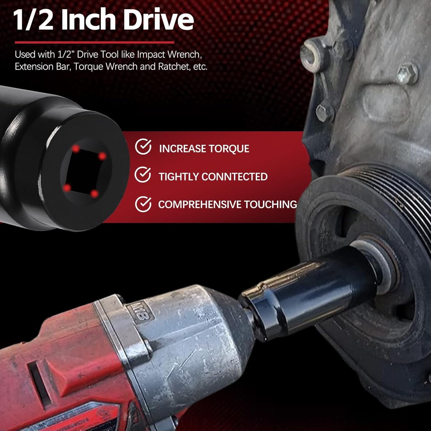 77070 24mm Crank Bolt Socket – Impact Tool for GM LS Engines, Heat-Treated Steel