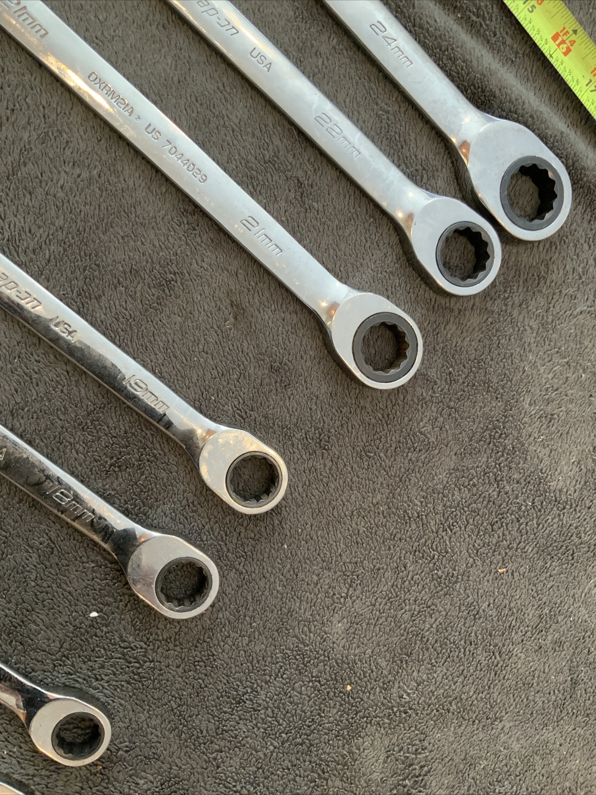 Snap On Non Reversible Ratcheting Wrenches, 12-16…18, 19….21, 22….14mm….L