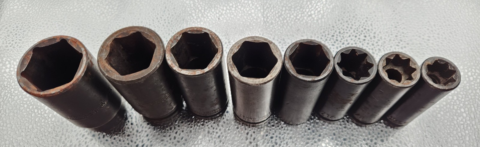 Proto Tools 8pc IMPACT Socket 1/2″dr ☆SAE☆ DEEP 9/16” to 1-3/8” Lot 3271