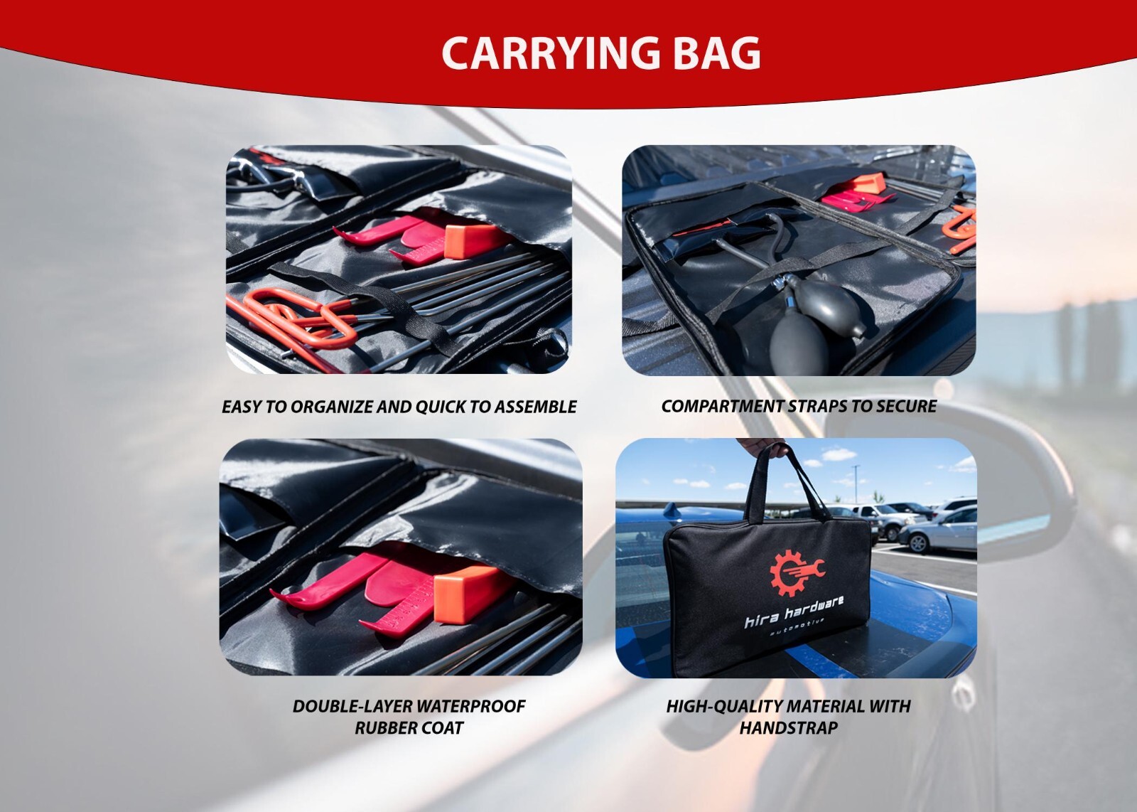 HIRA Car Door Emergency Tool Kit | Automotive Maintenance Tools | Air Wedges