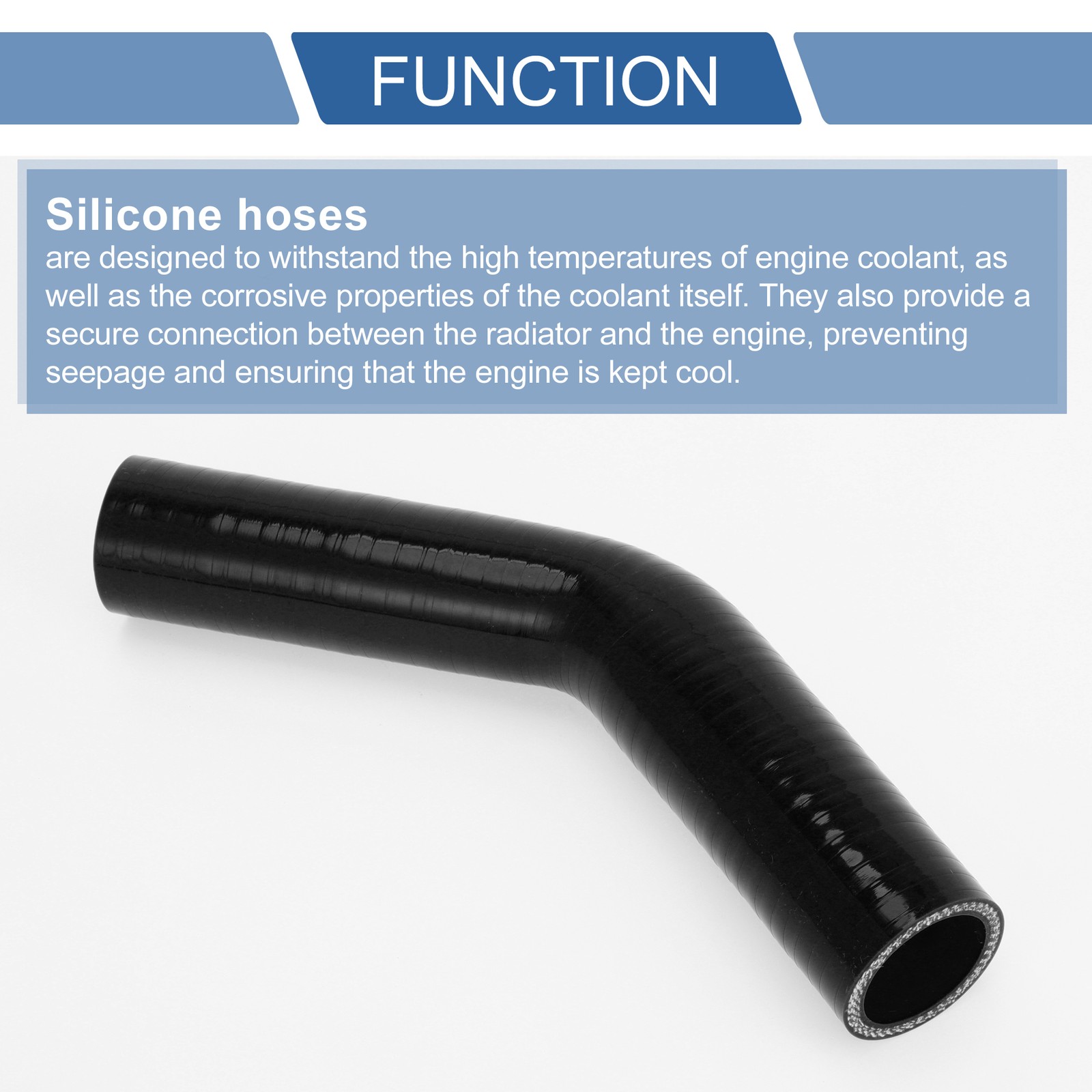 1pc 25-35mm ID 120mm 4.72″ Long 45° Car Silicone Hose Black