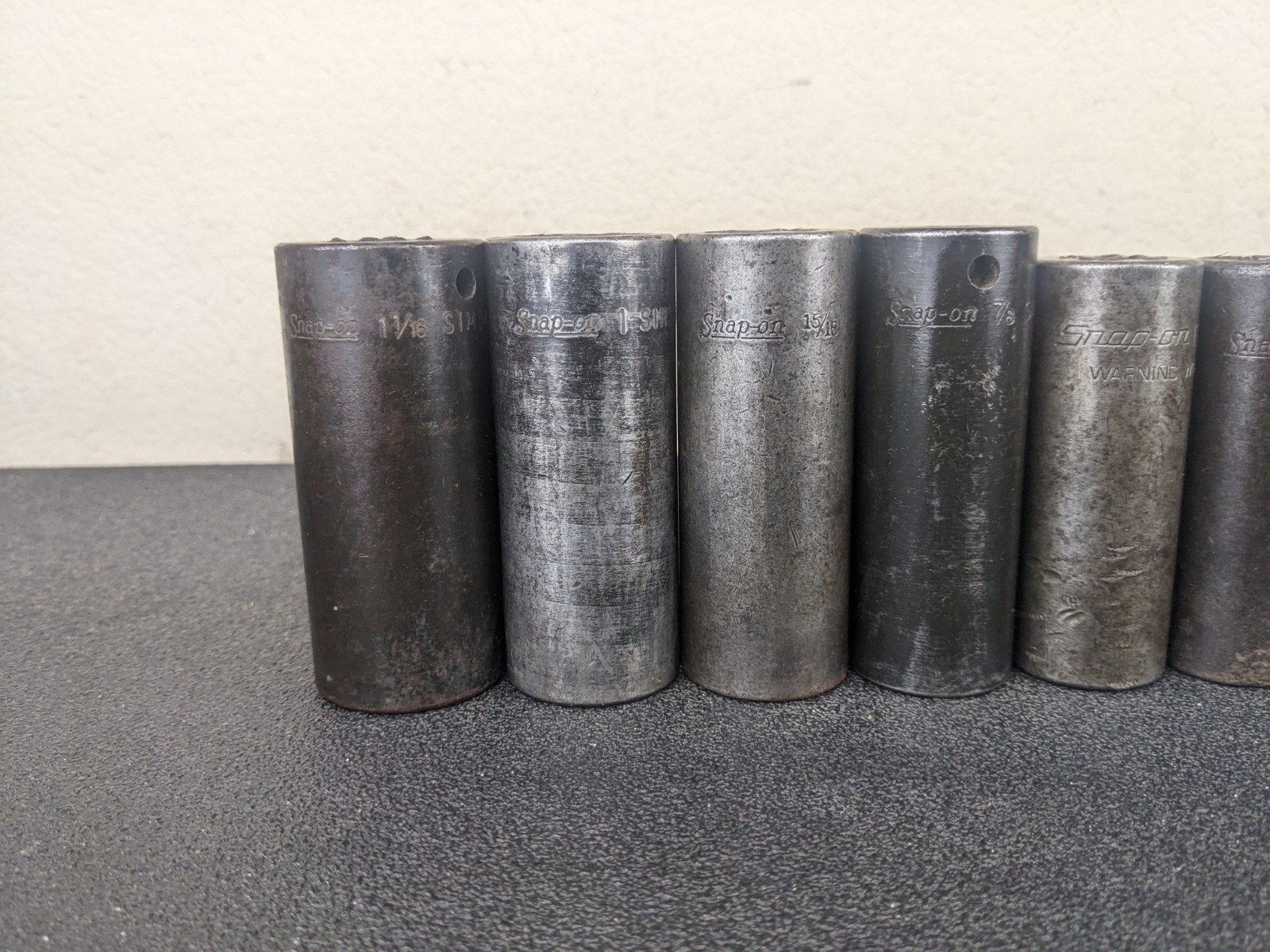 #as294 Snap On SIM 1/2″ Drive 7/16″ 1-1/16″ SAE Deep 6 Point Impact Socket Set