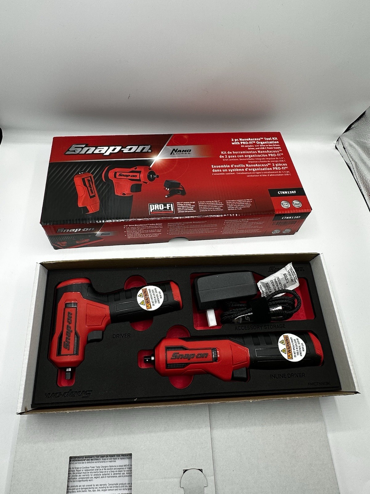 Snap On Tools CTNN13KF Nano/Axcess Tool Kit Red New 1/4drive 2pc ALL PEICES