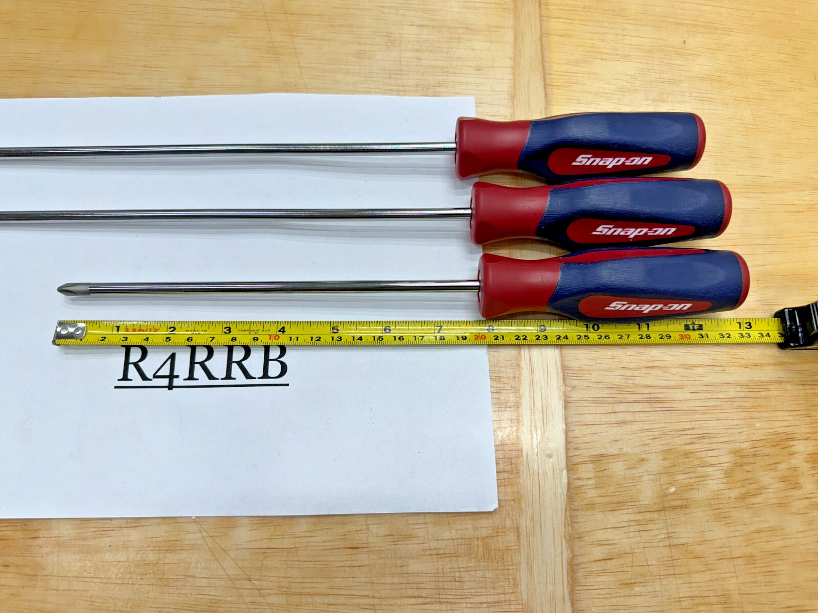 Snap-on Tools 3pc Instinct Hard Grip ALL P2 LONG Screwdrivers RED WHITE BLUE RWB
