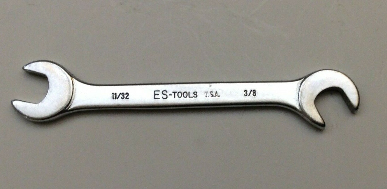 ES TOOLS 3/8 x 11/32 INCH ANGLE HEAD OPEN END WRENCH NEW USA