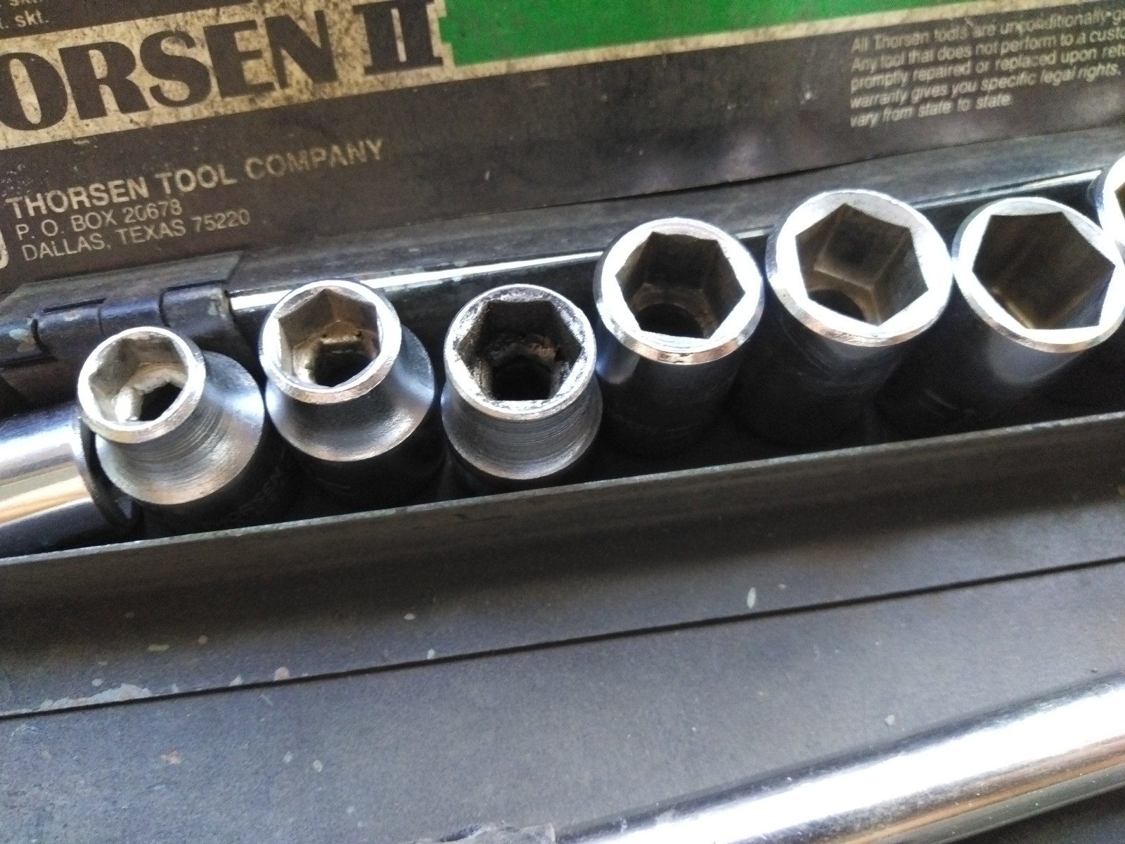 Vintage Thorsen M3813 Piece 3/8″ Metric Socket Set Metal Case Ratchet