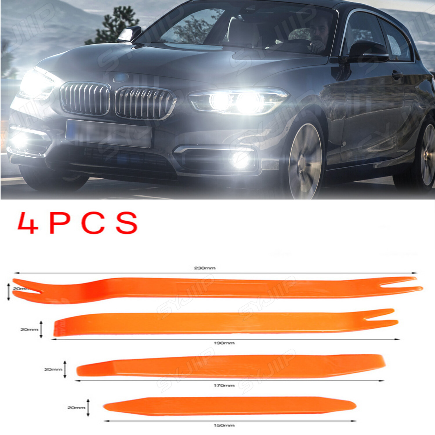 4PCS Removal Pry Tool For Auto Racing Car Radio Door Panel Audio LED Light Plast