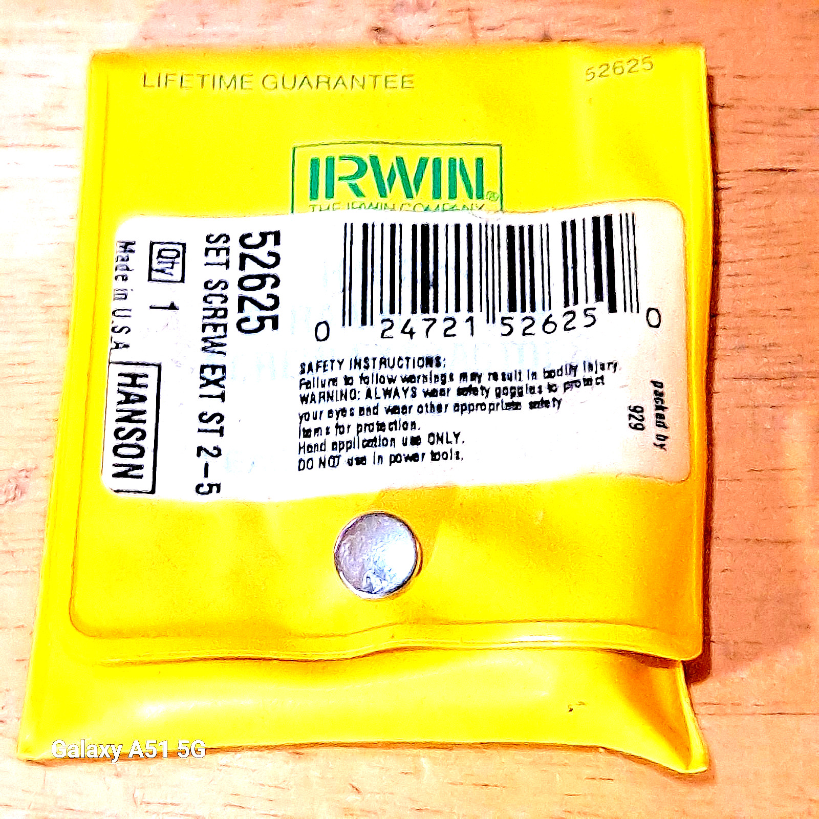 Irwin 52625 Hanson 4pc Straight Flute Screw Extractor Set NEW FREE SHIPPING