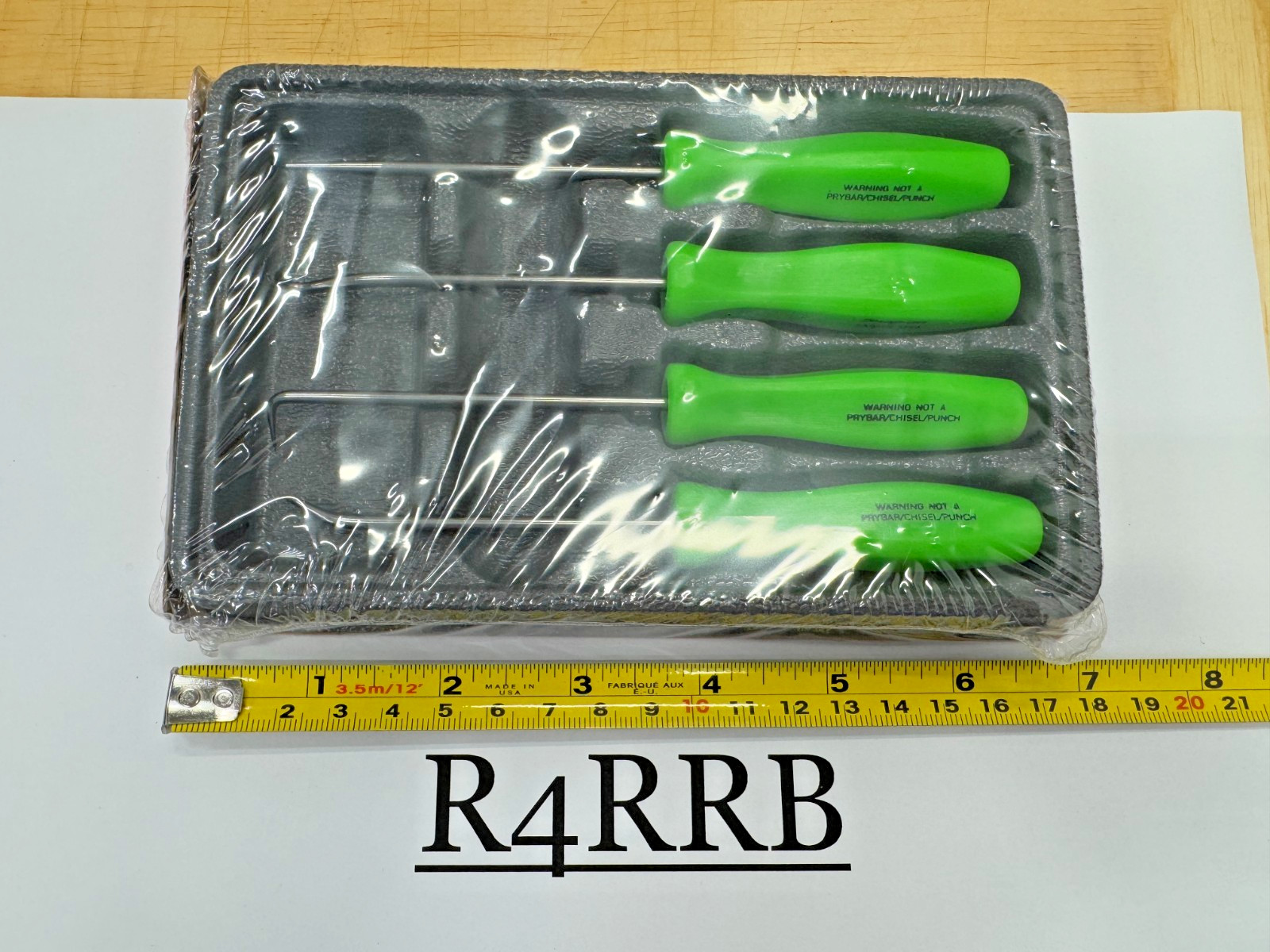Snap-on Tools USA RARE NOS GREEN Mini Hard Handle Awl Hook Pick Set ASA204BG