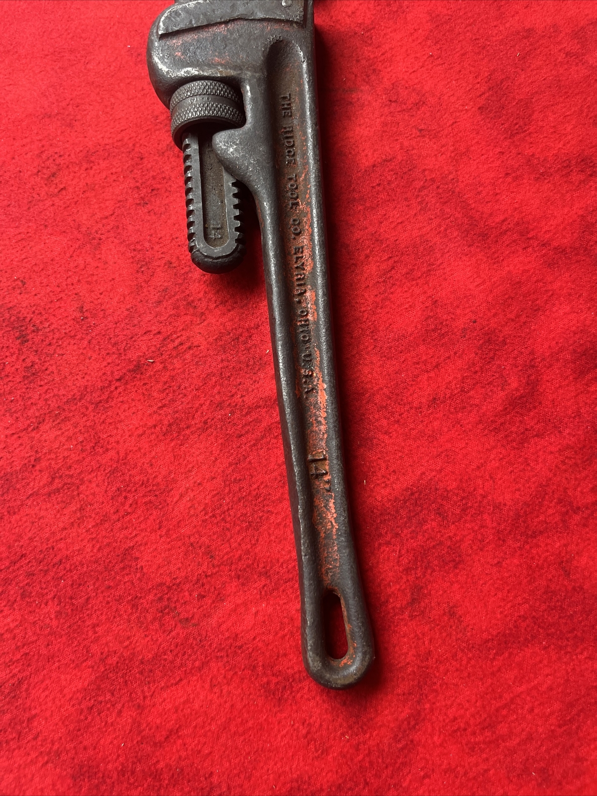 VINTAGE RIDGID HEAVY DUTY 14″ STRAIGHT PIPE WRENCH – USA (k49)