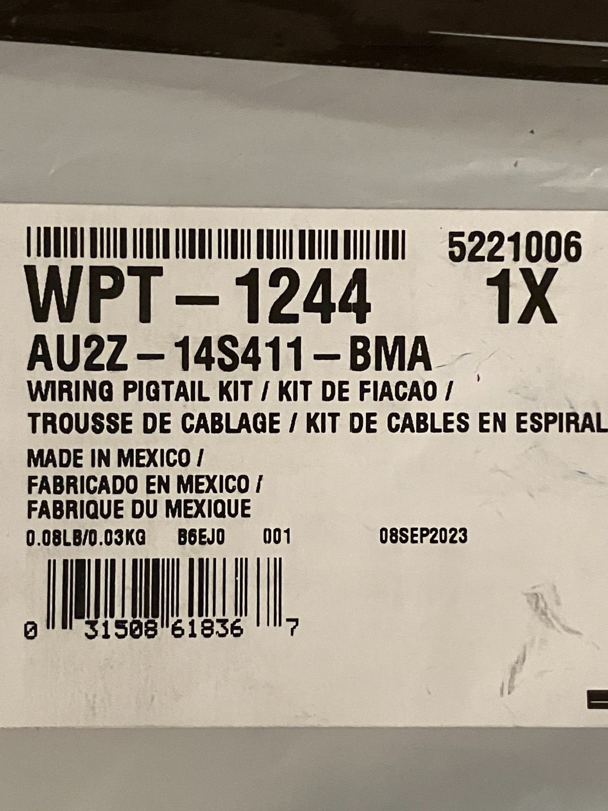 NEW FORD OEM SRS Side Bag Wiring Pigtail AU2Z-14S411-BMB Eliminator WPT-1794