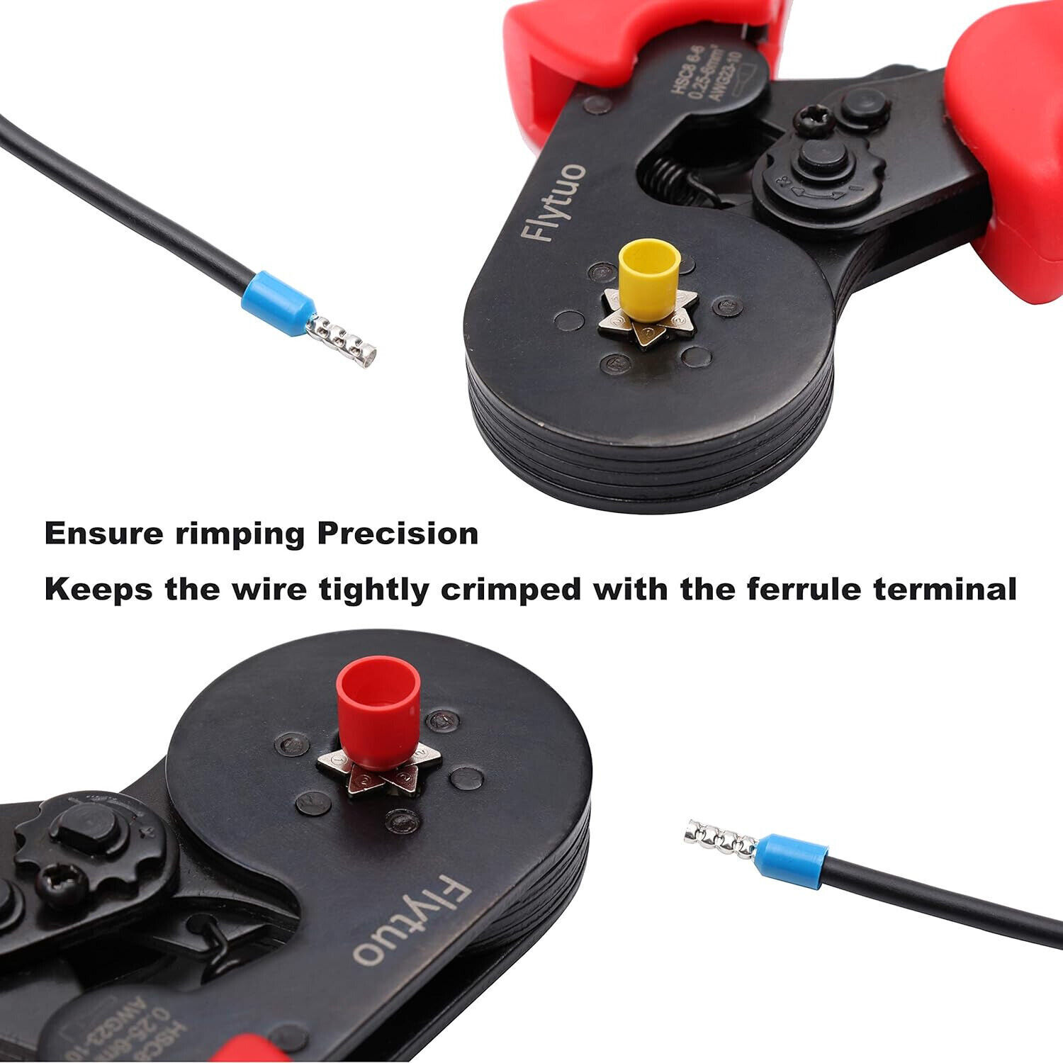 AWG23-10 HSC8 6-6 Self-Adjusting Ratchet Wire Ferrule ，Hexagonal Crimping Tool