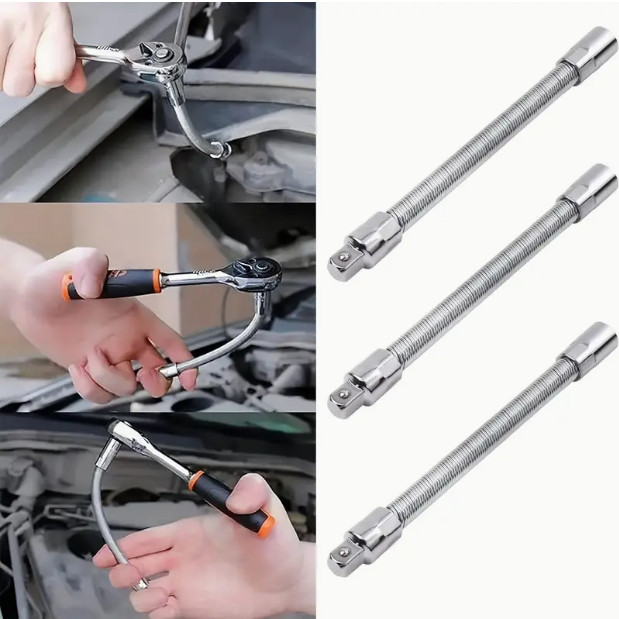Curved Wrench Extension Set, 1/4 3/8 1/2, for Home & Workshop Repair