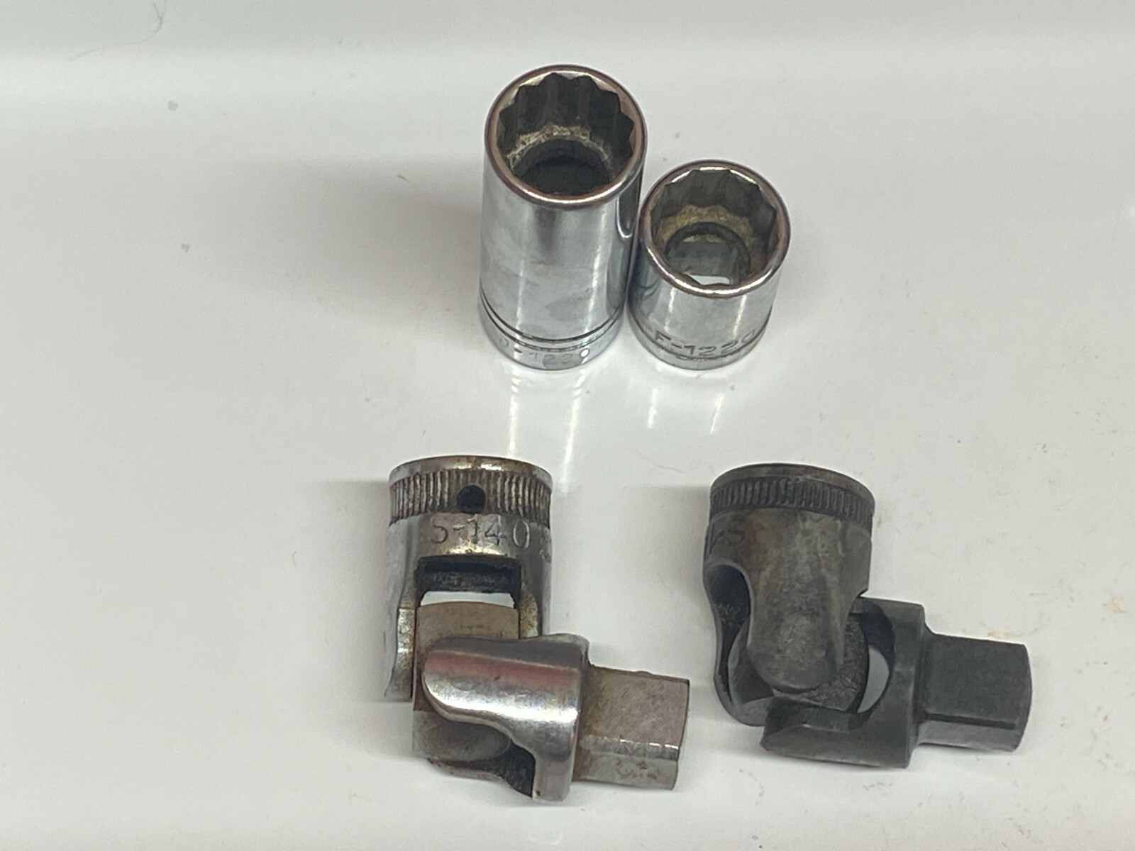Armstrong USA Vintage 4pc Socket & Swivel Adapter Set Lot – S-140,FD-1220,F-1220