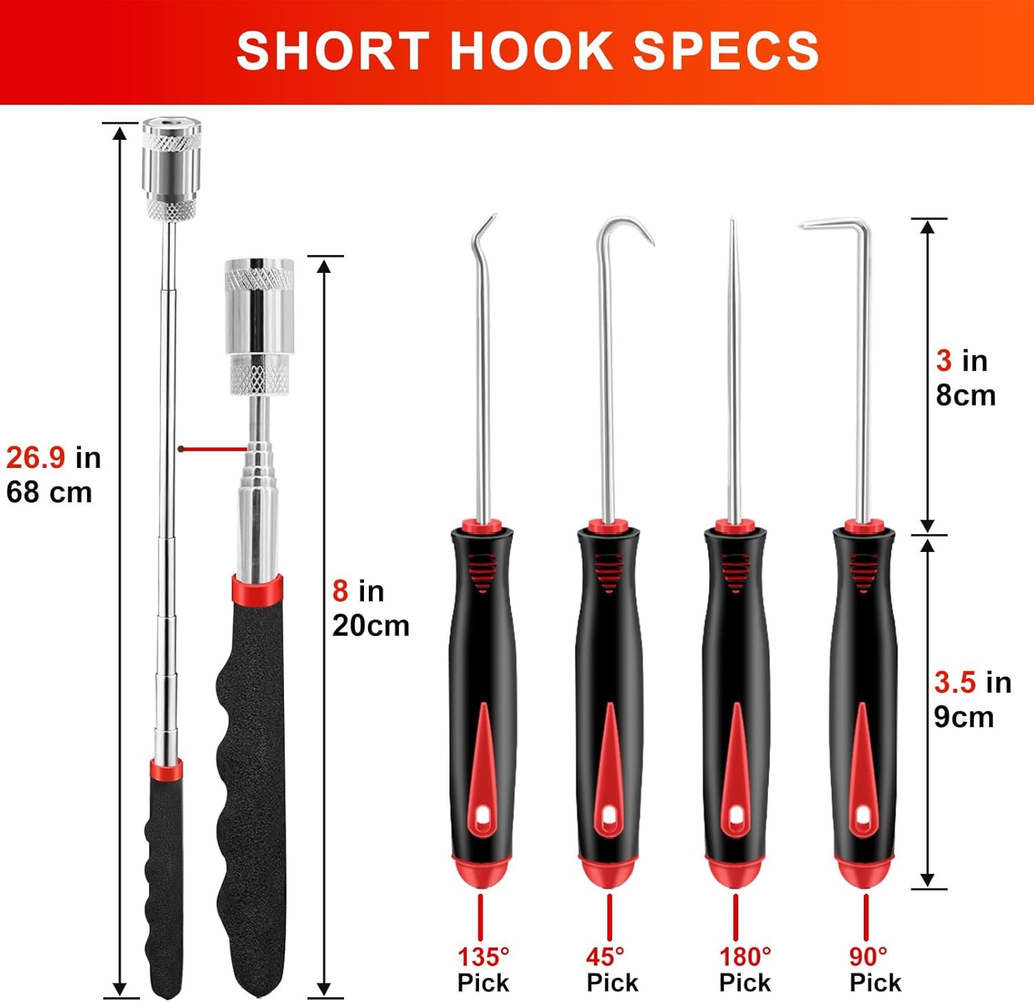 13 Pcs Precision Pick and Hook Tool Set with Clip Removal Plier Rivets Puller