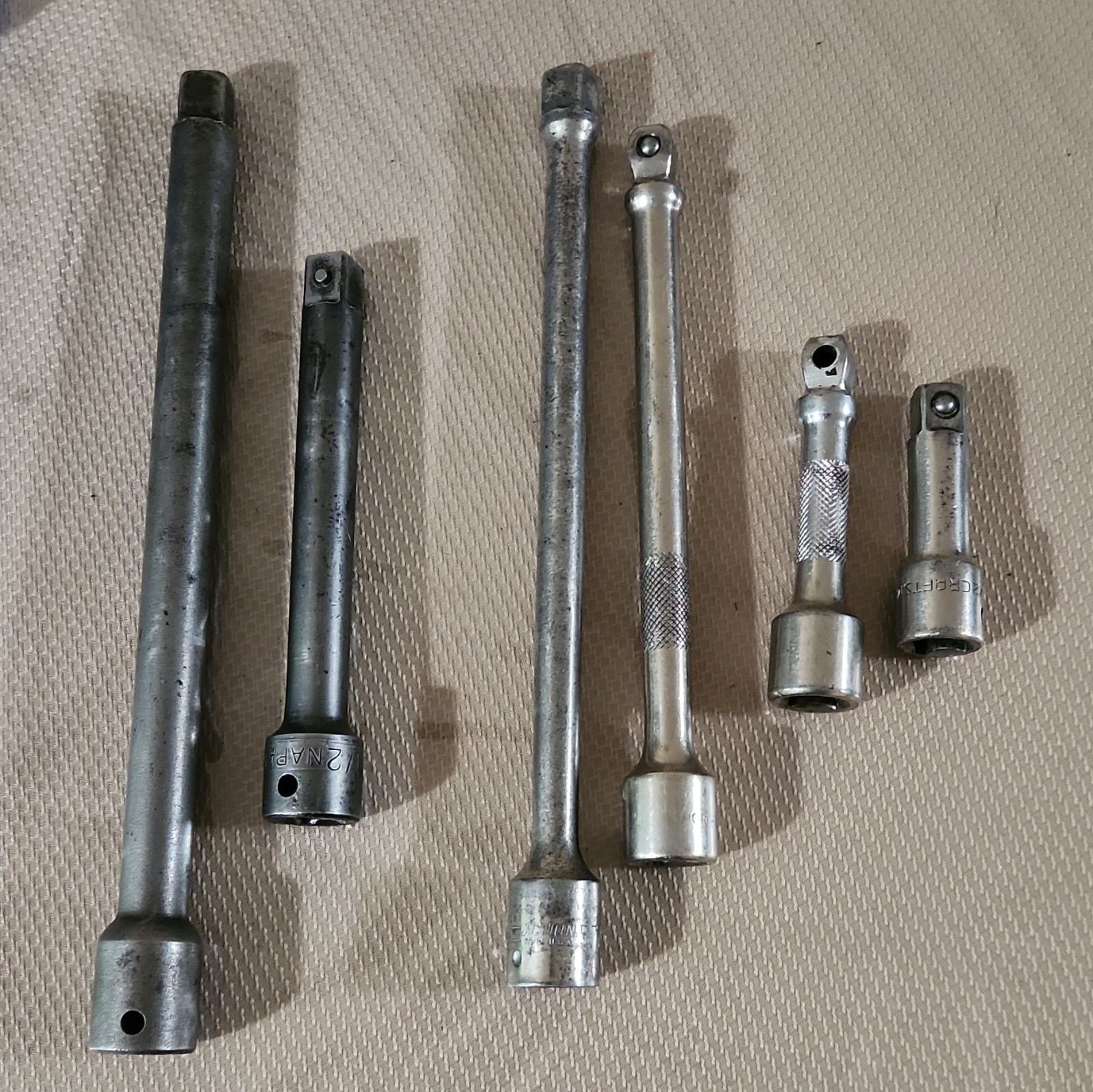 Lot Of 6 – 1/2 Dr Assorted Extensions Napa USA Impact, Action, Craftsman