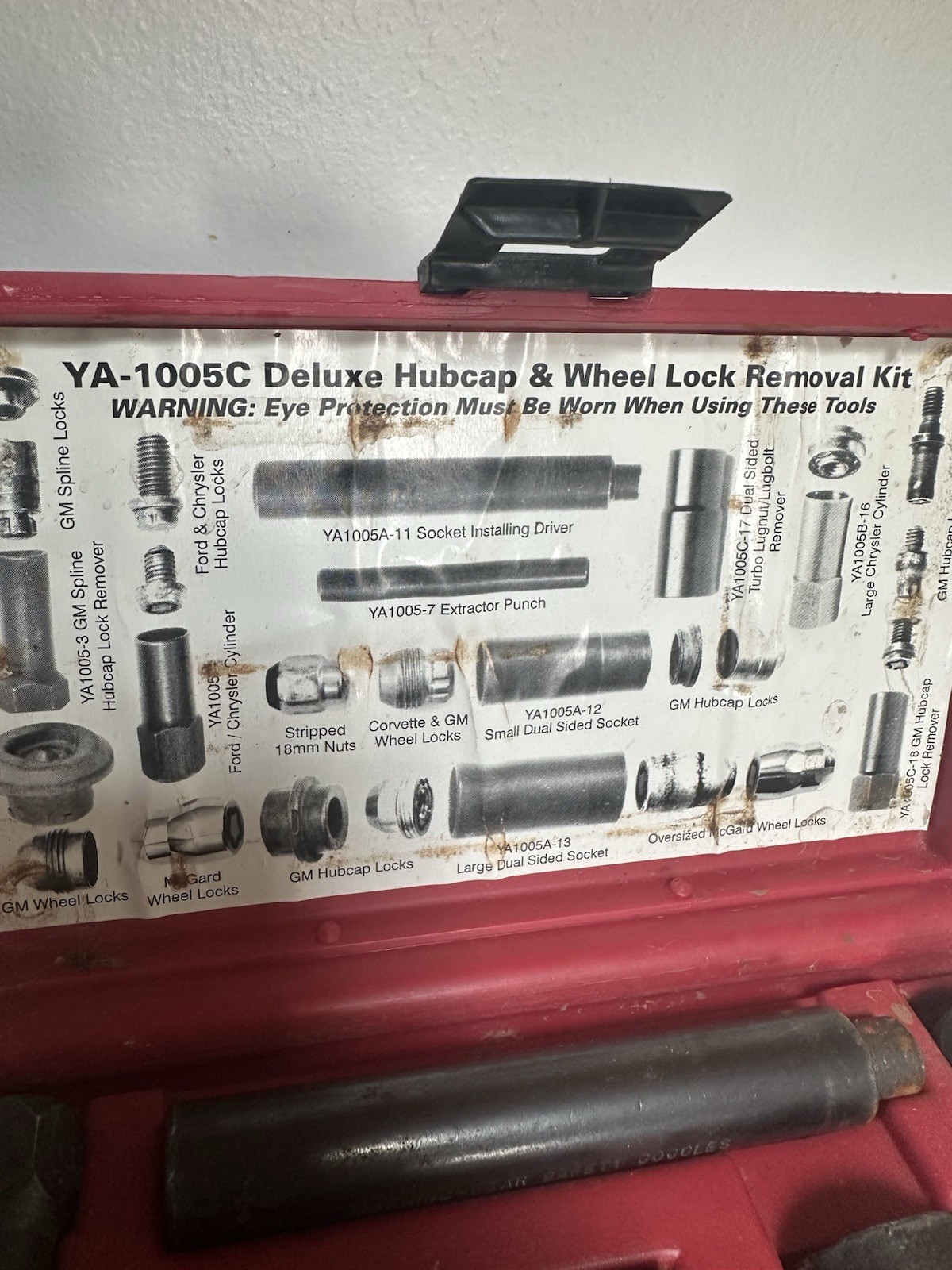9pc Blue-Point YA1005C Deluxe Hubcap and Wheel Lock Removal Kit