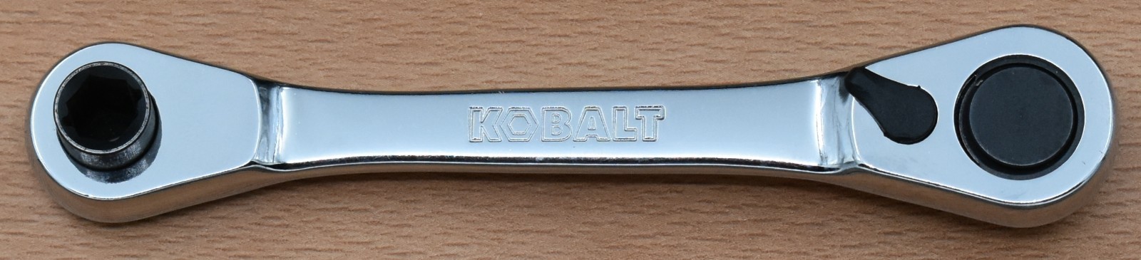 KOBALT TOOLS, 1/4″ & 5/16″ SAE, DOUBLE END CHROME BIT DRIVER MINI RATCHET