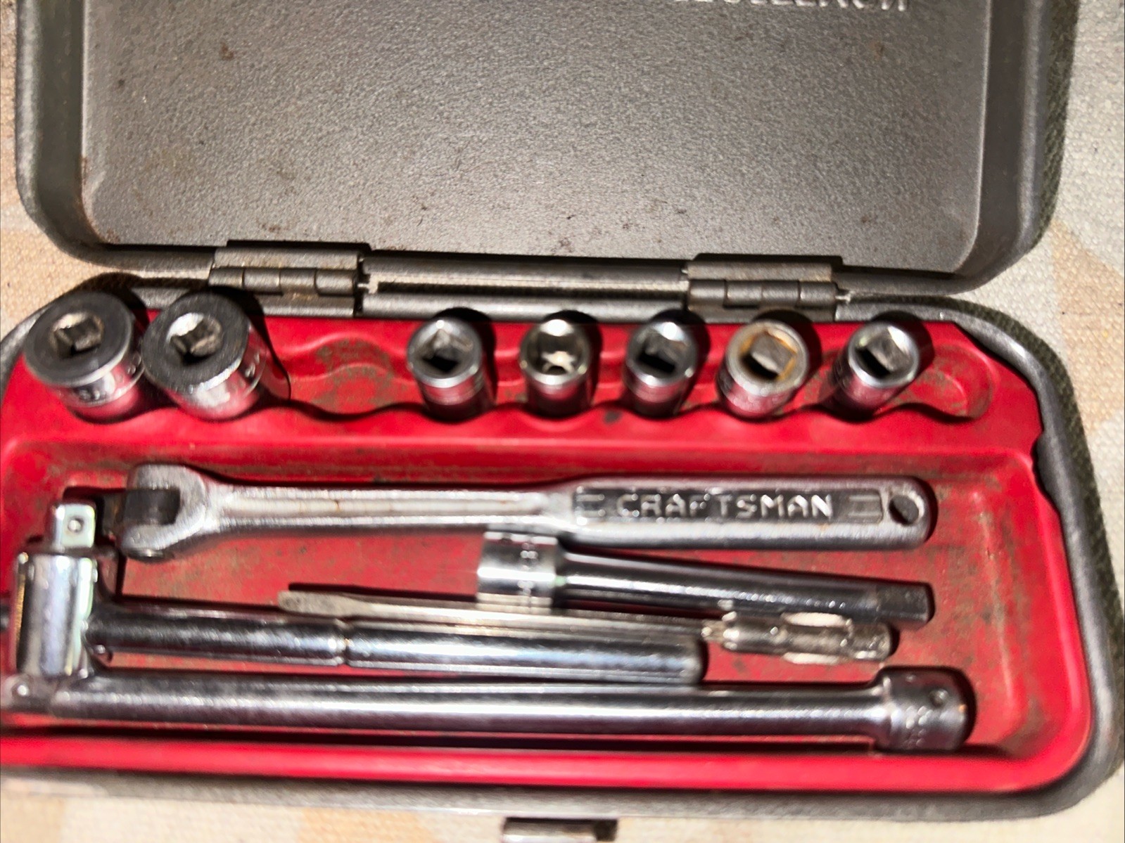Craftsman Vintage 1/4 Drive Socket Set, Metal Box Original Condition