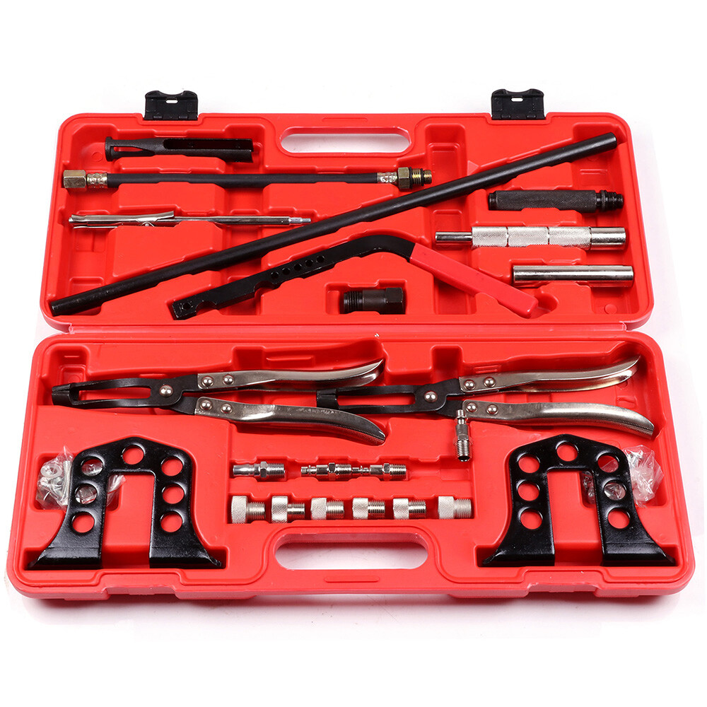 Steel Cylinder Head Valve Spring Compressor Set Stem Seal Installer Remover Tool