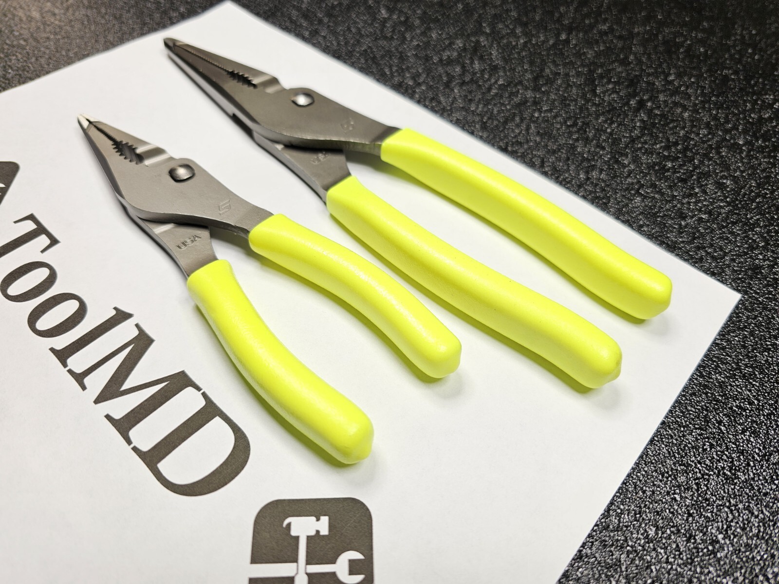 Snap-on Tools USA NEW 2pc HI-VIZ 7″ & 9″ Long Nose Slip Joint Pliers LN46ACF
