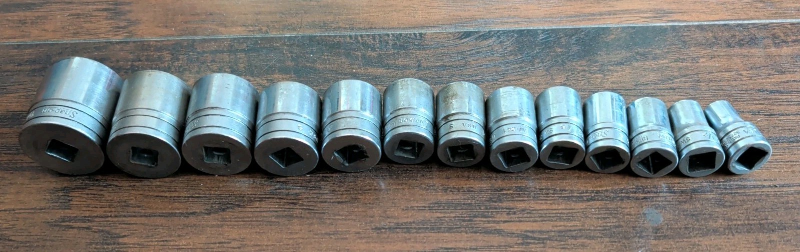 Vintage Snap On SW Series 1/2″ Drive Socket Set Of 13, 1-1/4 To 7/16, 12 Point