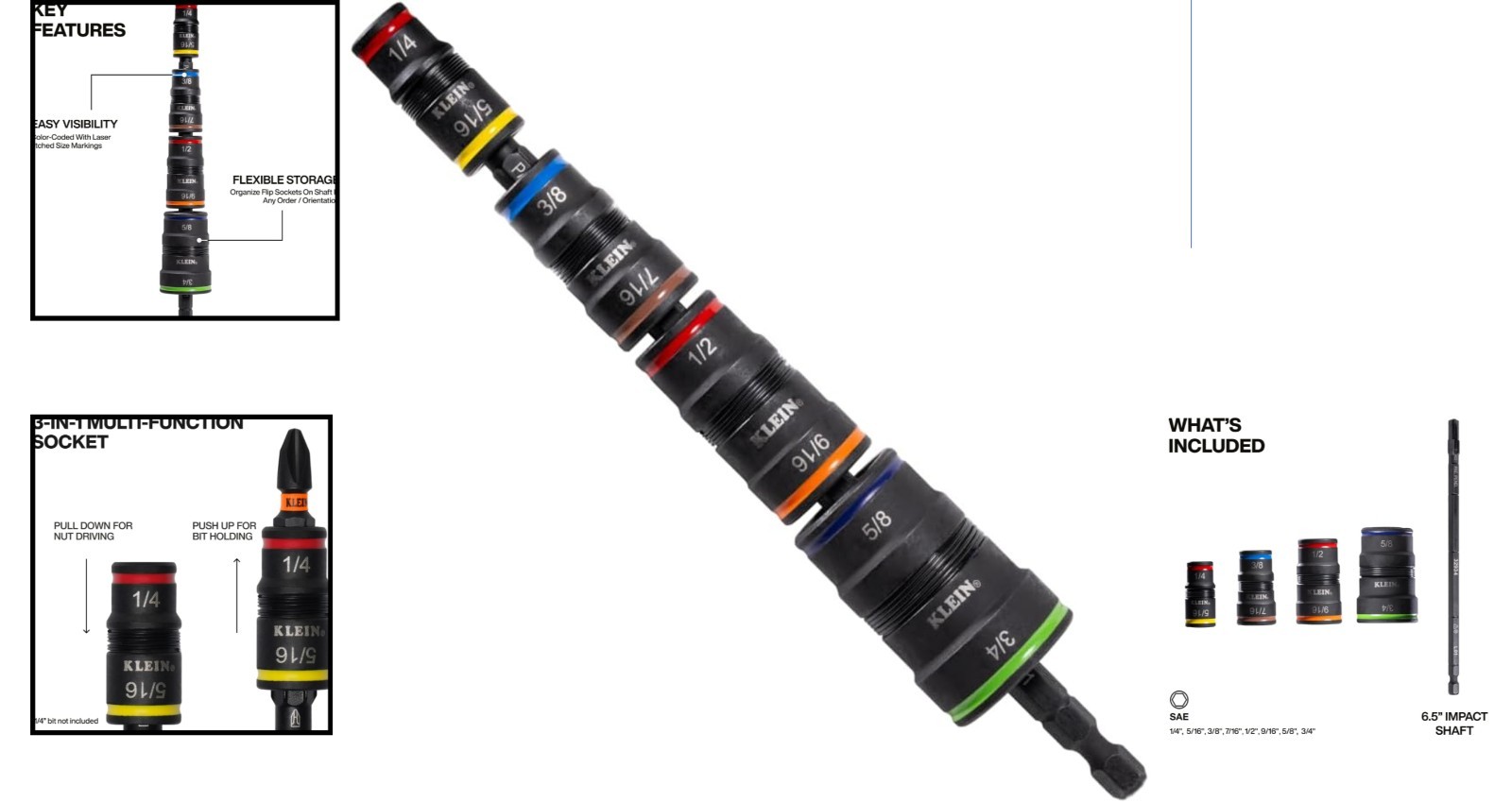 Professional-Grade 9-in-1 SAE Flip Socket Set with Durable Magnet & Holder