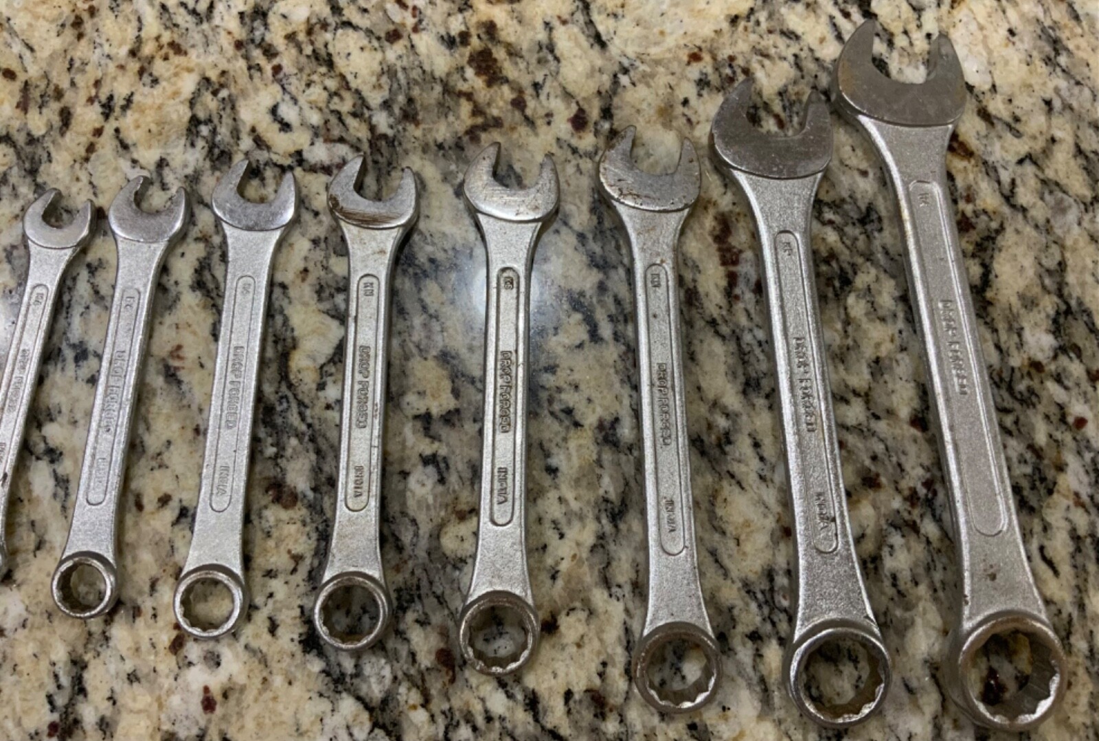 Gedore 8 Piece No. 14 12 Pt. Combination Metric Wrench Set Vintage Drop Forged