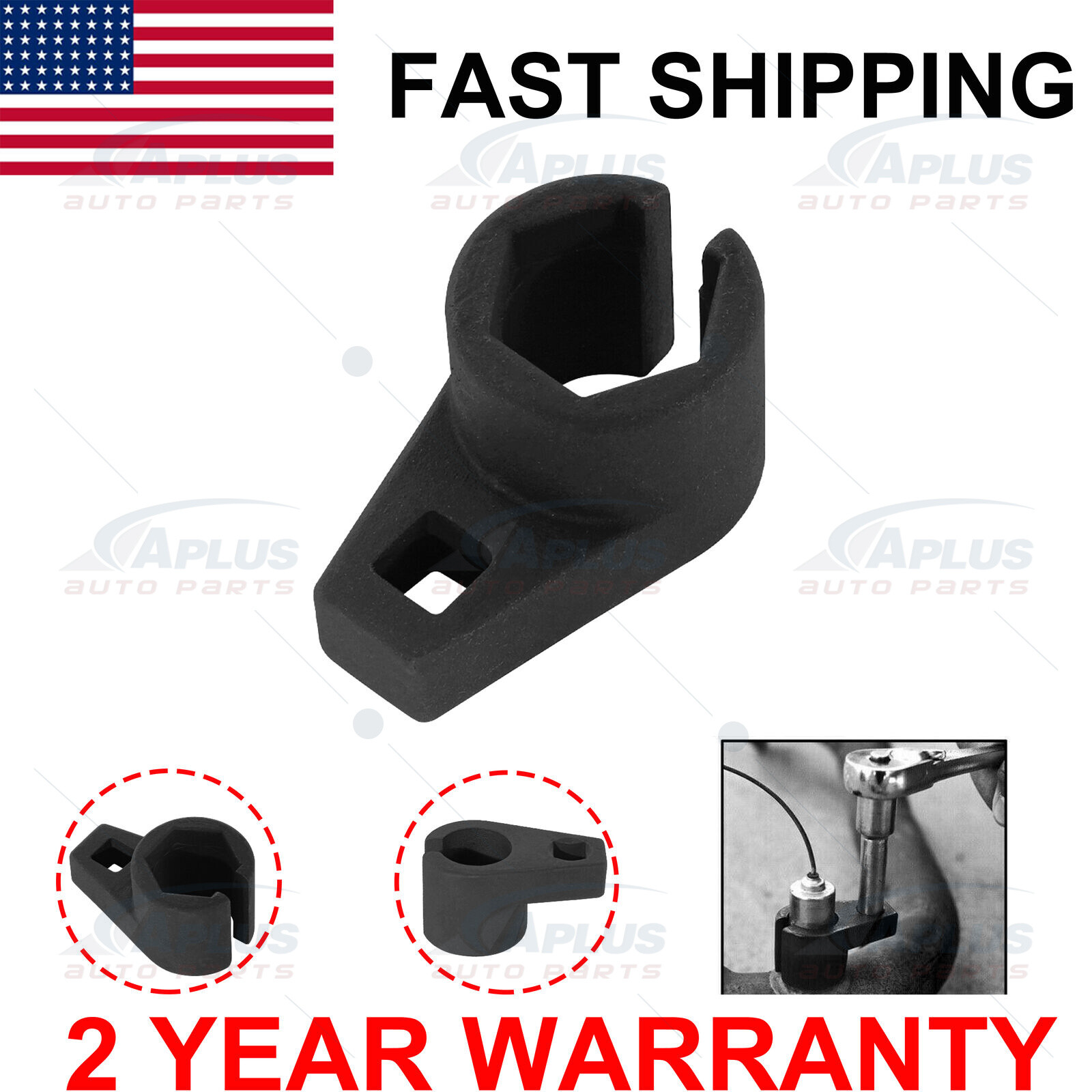 02 O2 Oxygen Sensor Socket Wrench 6 Point O2 Remover Installer Tool Drive 3/8″