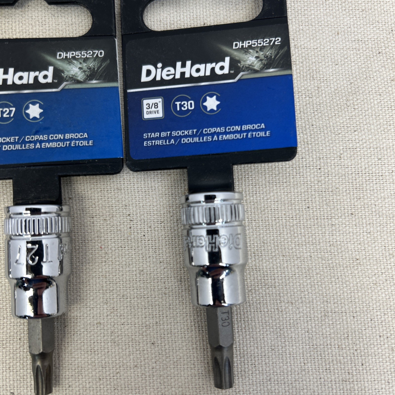 Diehard Torx Bit Set 3/8 Drive T15,T20,T25,T27,T30,T40,T45,T50,T55 9 Piece Set