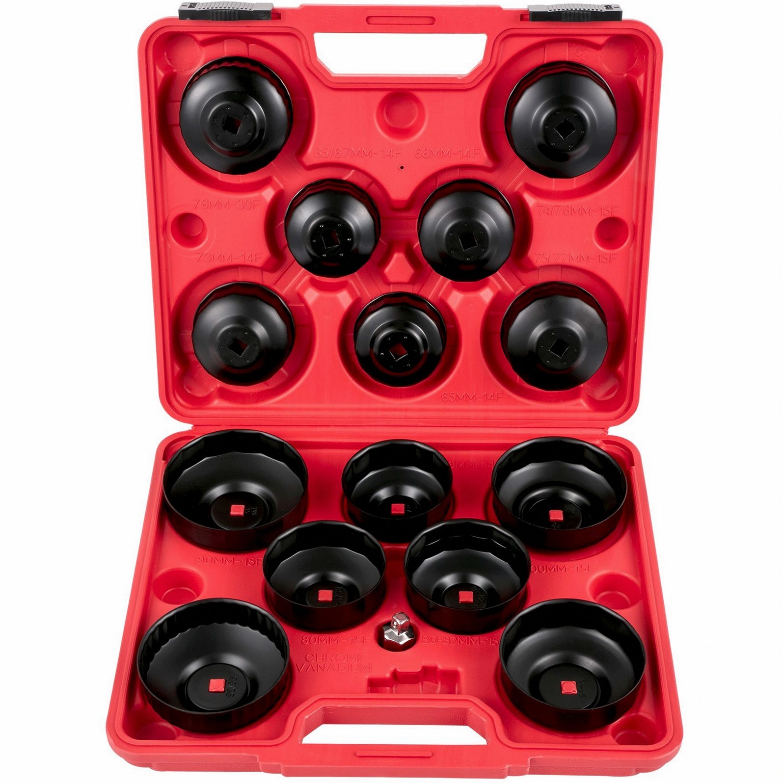Oil Filter Socket Set 14-Piece Steel Low-Profile with Adapter