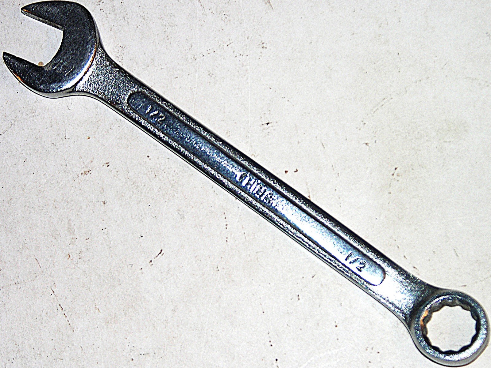Unbranded ½” Open-End / 12 Point Box-End Wrench 6½” OAL Drop Forged Steel China