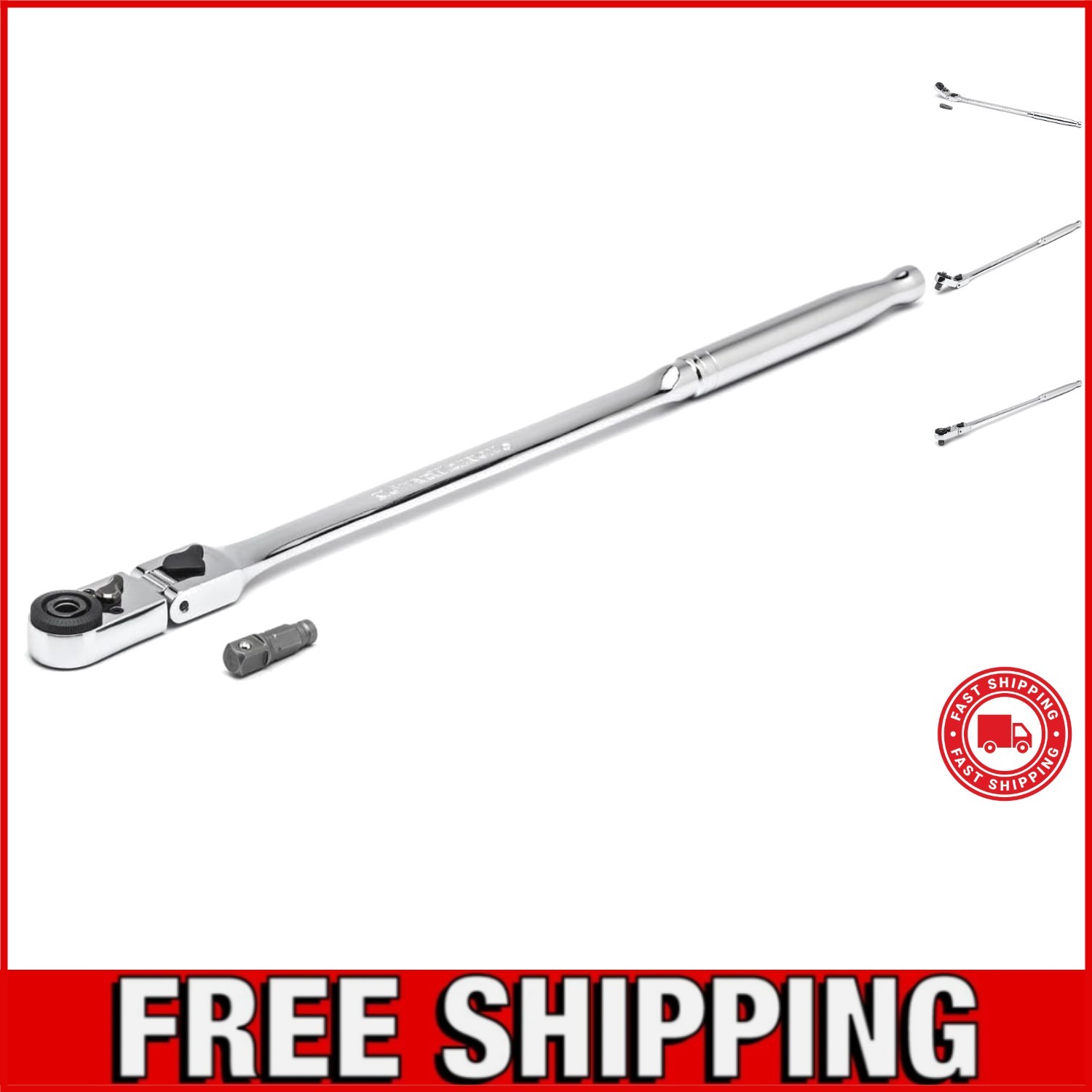 1/4″ Drive 72 Tooth Quick Release Locking Flex Slim Head Ratchet, 12″ – 81030