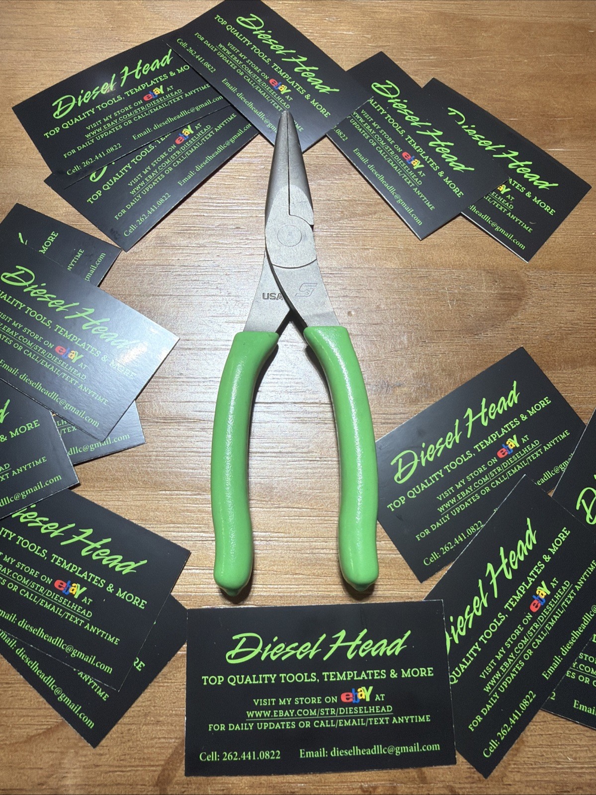 *NEW* Snap On Tools 96ACF EXTREME GREEN Soft Handle Needle Nose Pliers