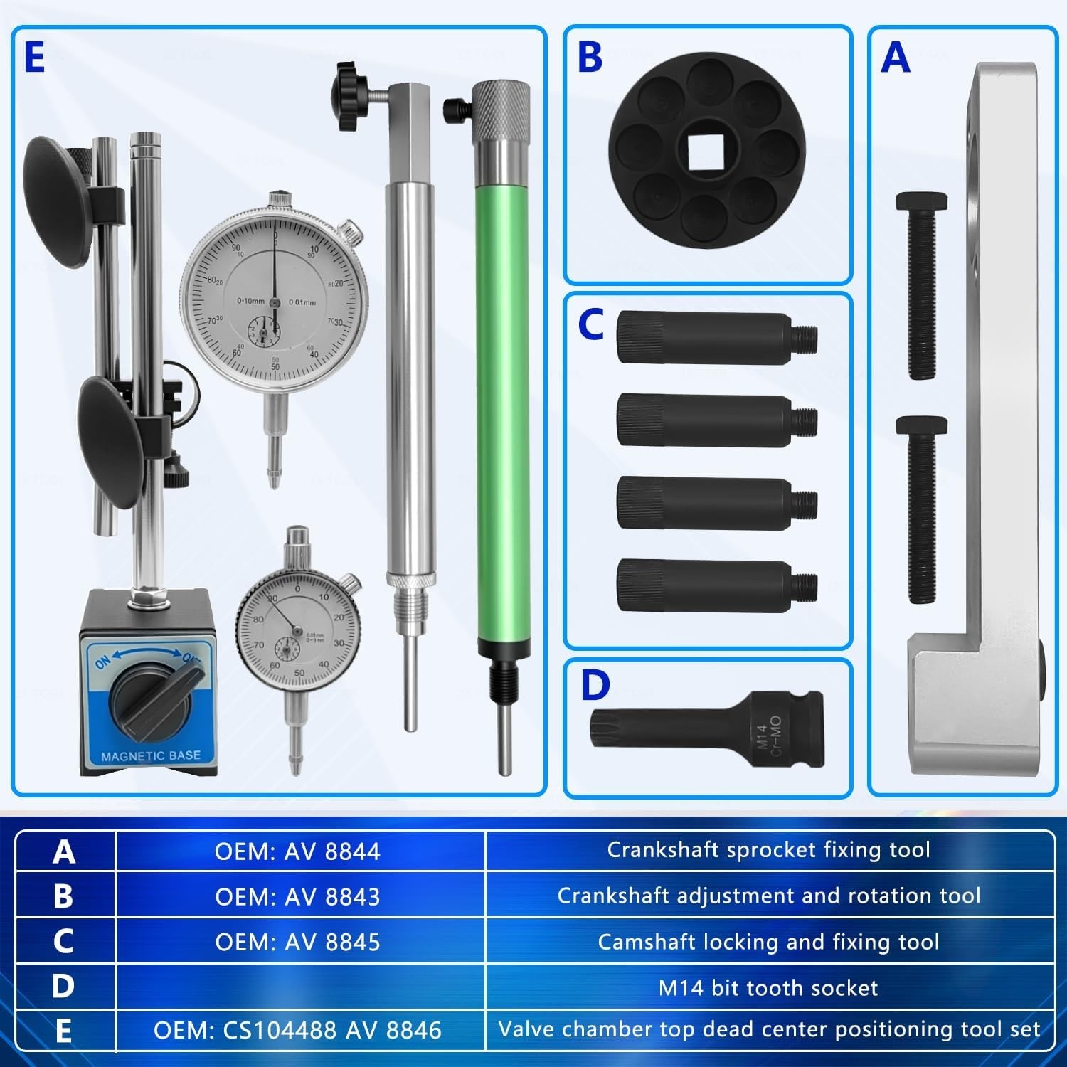 Engine Timing Tool for Maserati 3.8L 4.2L 4.5L 4.7L 4.8L 6.3L Ferrari 458 488 F8