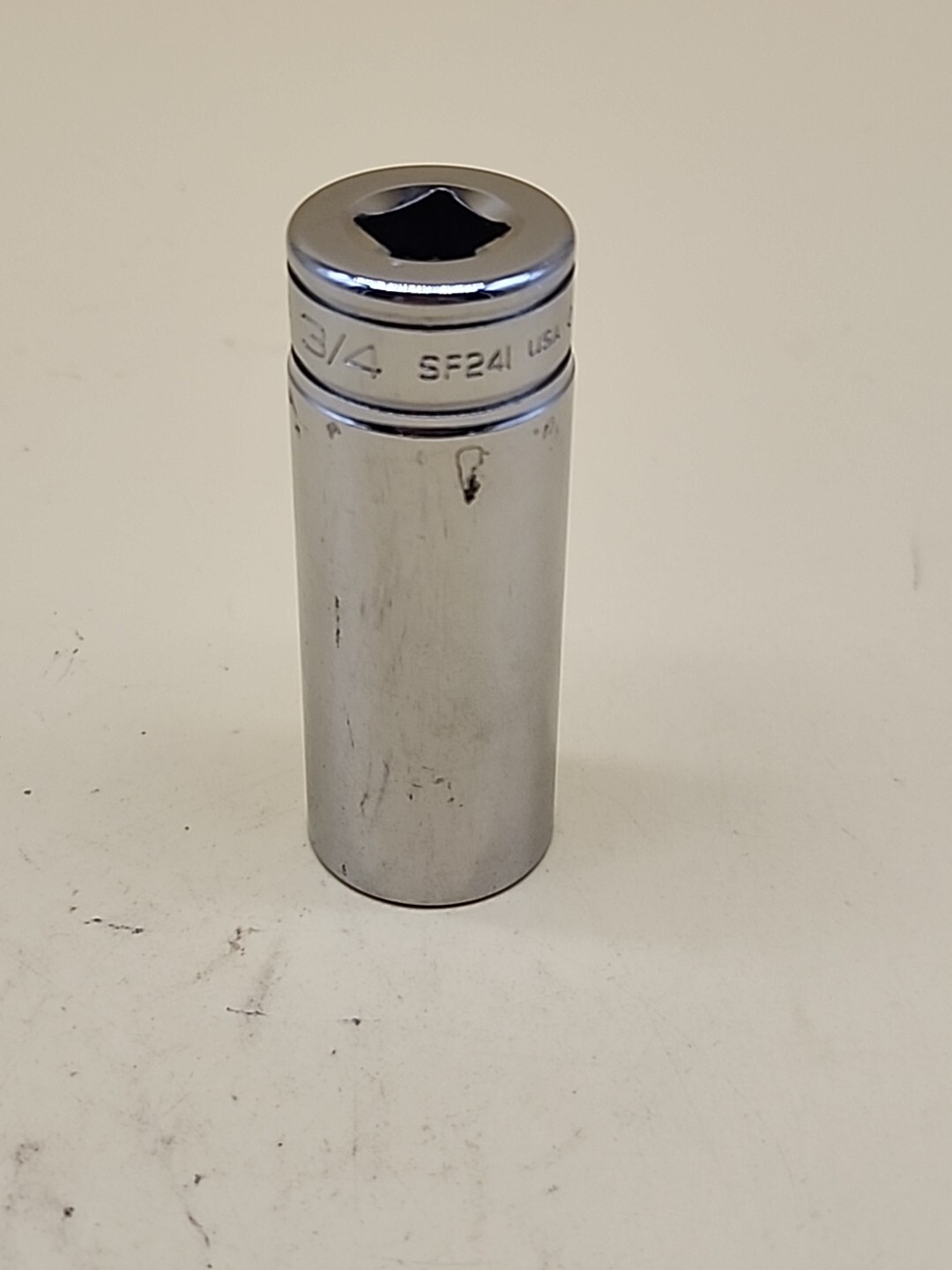 Snap-on Tools SF241 3/4” SAE 3/8” Drive 12 Point Deep Chrome Socket USA