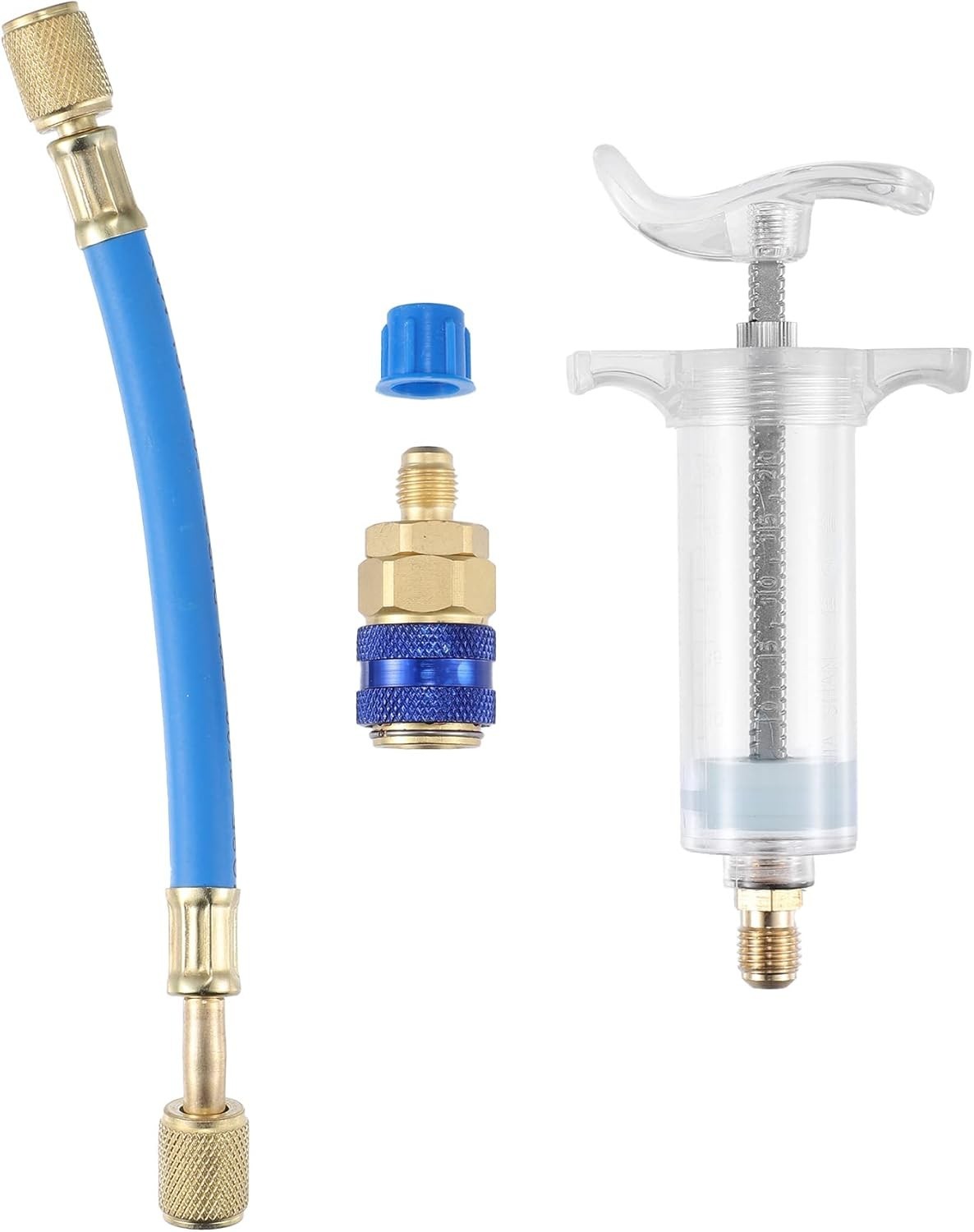 AC Oil & Dye Injector Tool 30ml with 1/4 SAE Connector for Fast Leak Detection