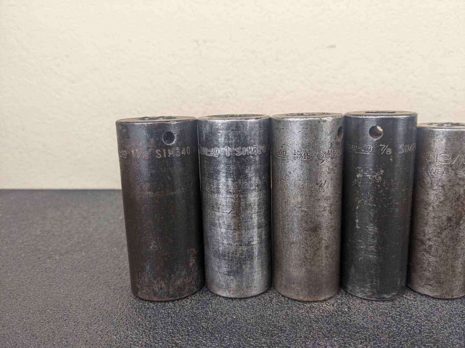 #as294 Snap On SIM 1/2″ Drive 7/16″ 1-1/16″ SAE Deep 6 Point Impact Socket Set