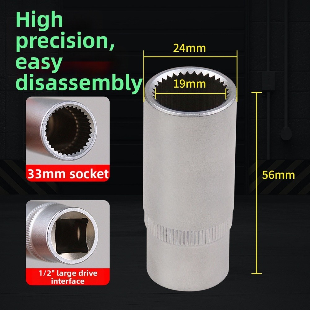 Engine Maintenance Injector Socket Chromium-Vanadium Steel 56mm Extended Body