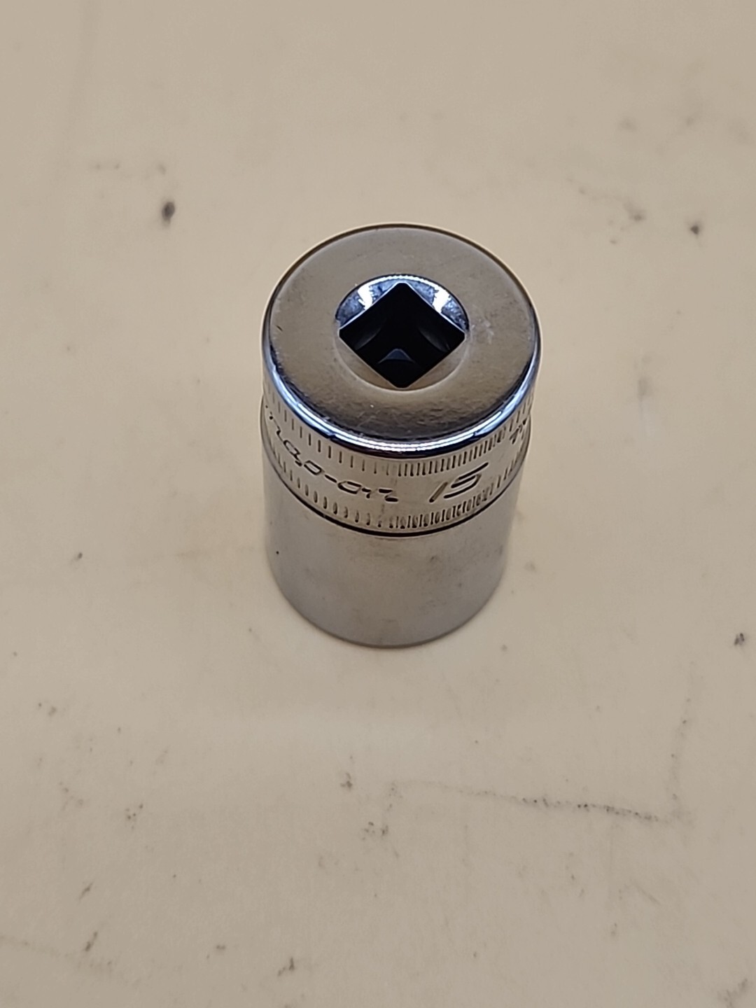 Snap-on Tools 1/4″ Drive 15mm Metric Semi Deep 6PT Chrome Socket TMMS15 USA