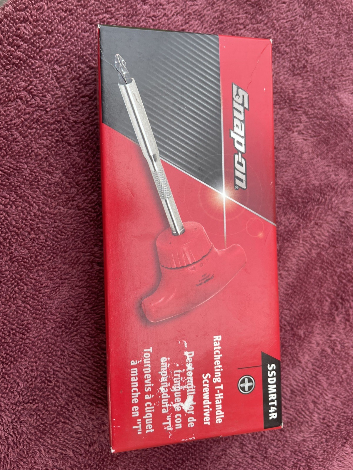 Snap-on Tools NEW Stubby RED Standard T-Handle Ratcheting Screwdriver SSDMRT4R