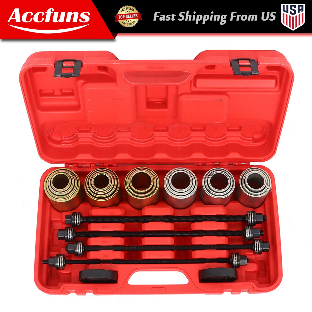 26Pcs Press Pull Sleeve Kit Bush Bearing Removal Insertion Tool Kit Universal
