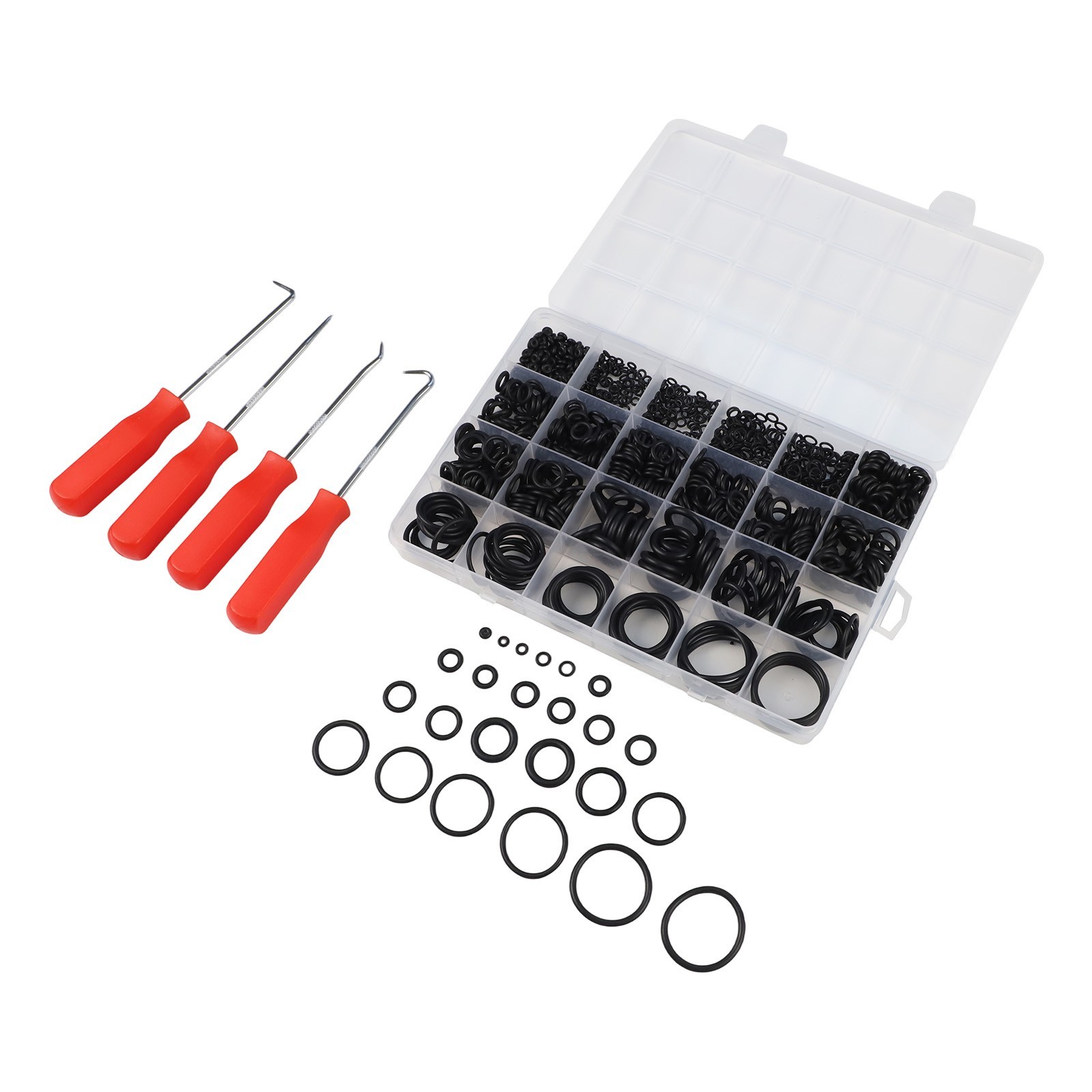 Organized 1020pcs O Rings with Plastic Storage for Easy Identification