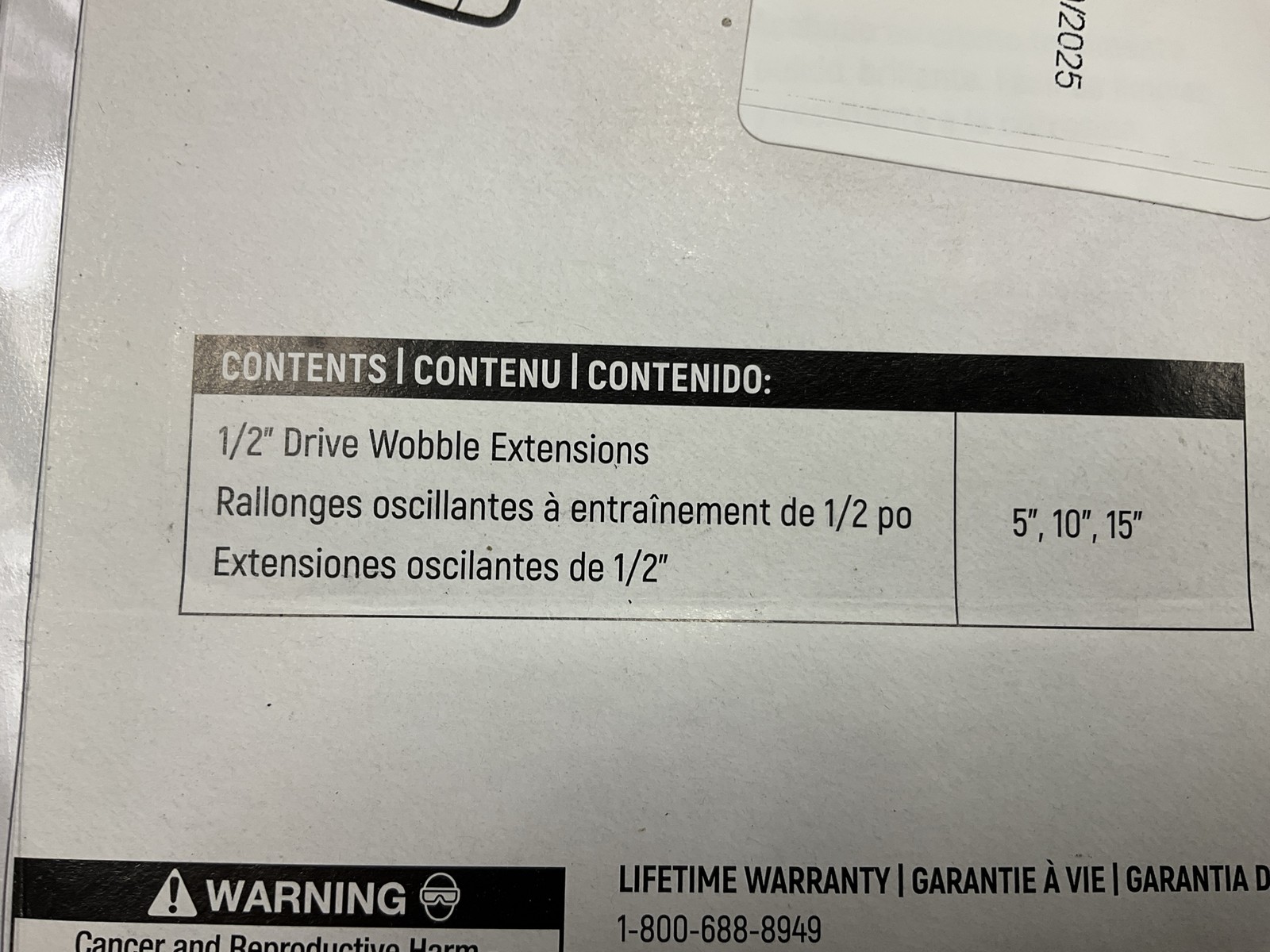 Gearwrench 81301 3 Piece 1/2″ Drive Wobble Extension Set 5″, 10″ & 15″