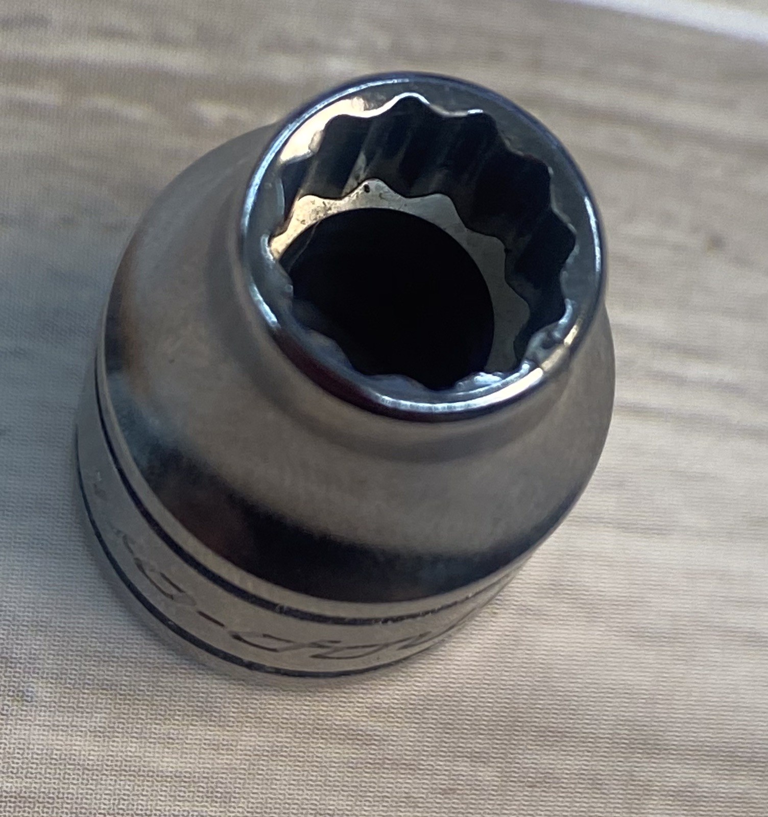 Snap-On 3/8″ Drive 3/8″ 12PT SAE Shallow Chrome Socket Made In USA F121